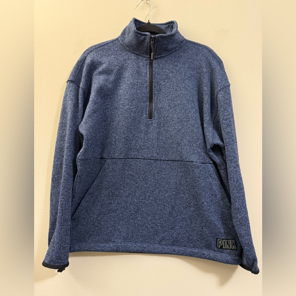 Pink By Victoria’s Secret Heather Blue‎ Quarter Zip Pullover - M